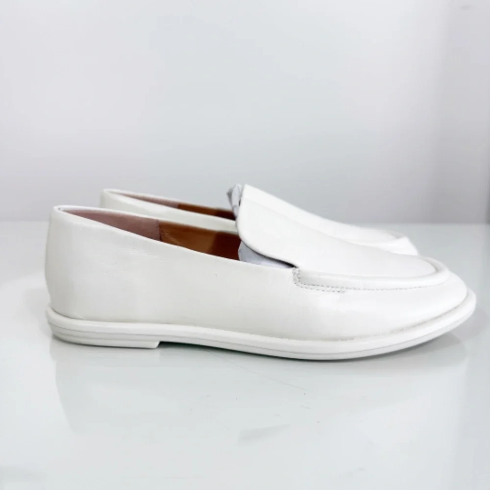 Vince Sloan Leather Loafers - Milk White Leather - Picture 6 of 13